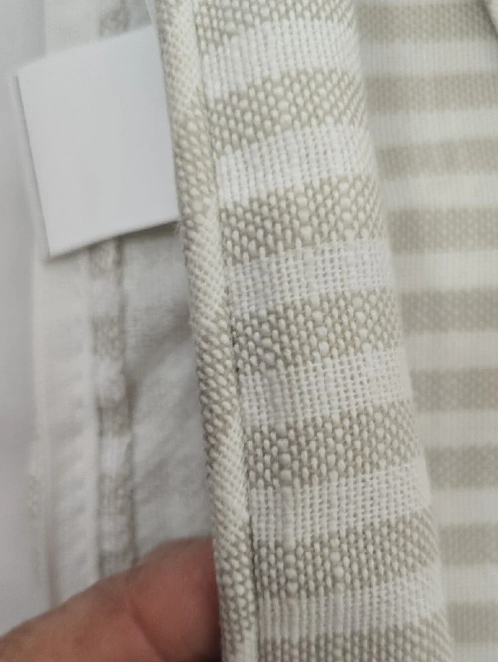 Pottery Barn Striped Pillow  Shams Set  in White & Light Beige